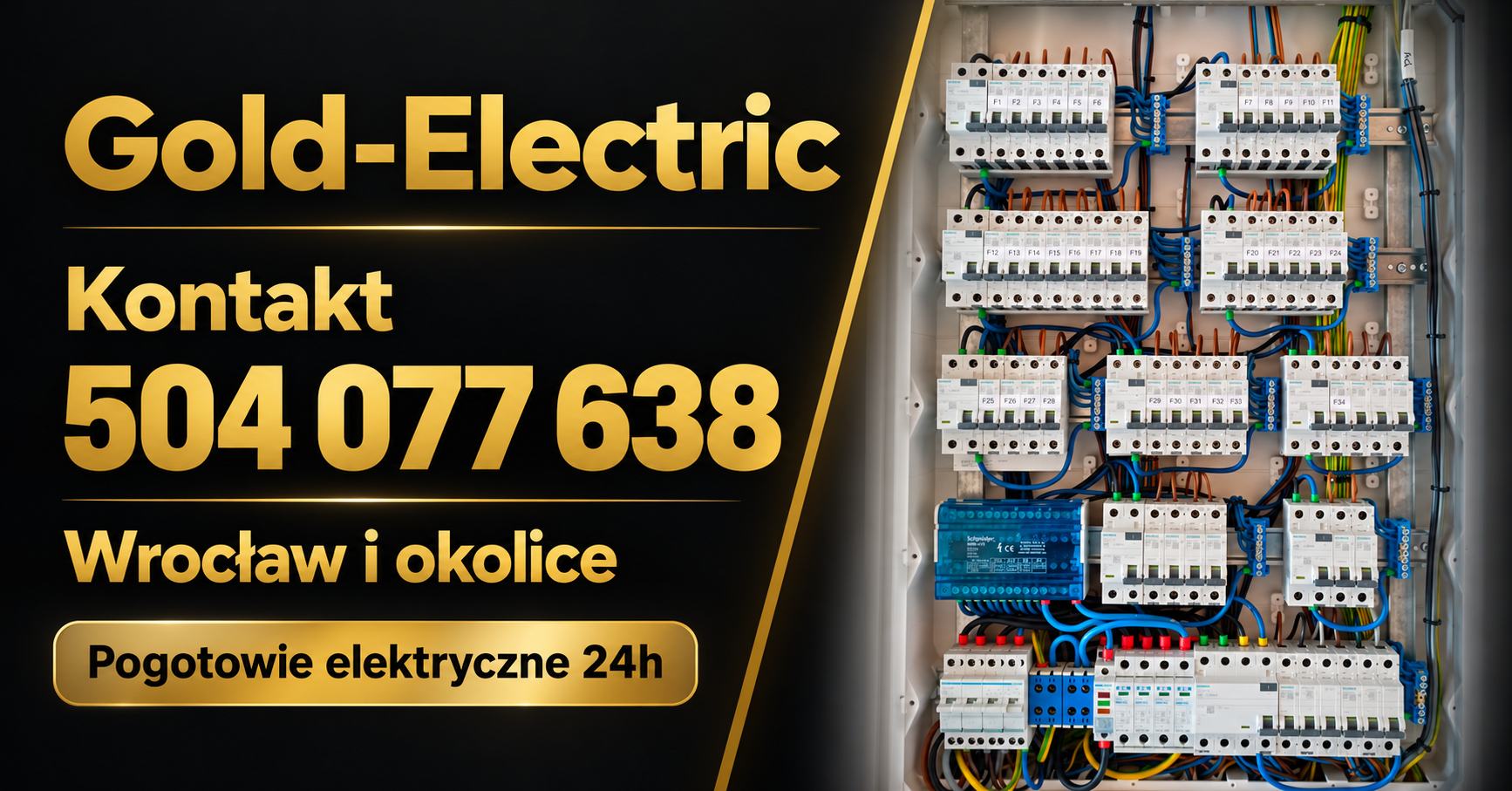 Pogotowie elektryczne Wrocław – kontakt Gold-Electric, rozdzielnica elektryczna, telefon 504 077 638