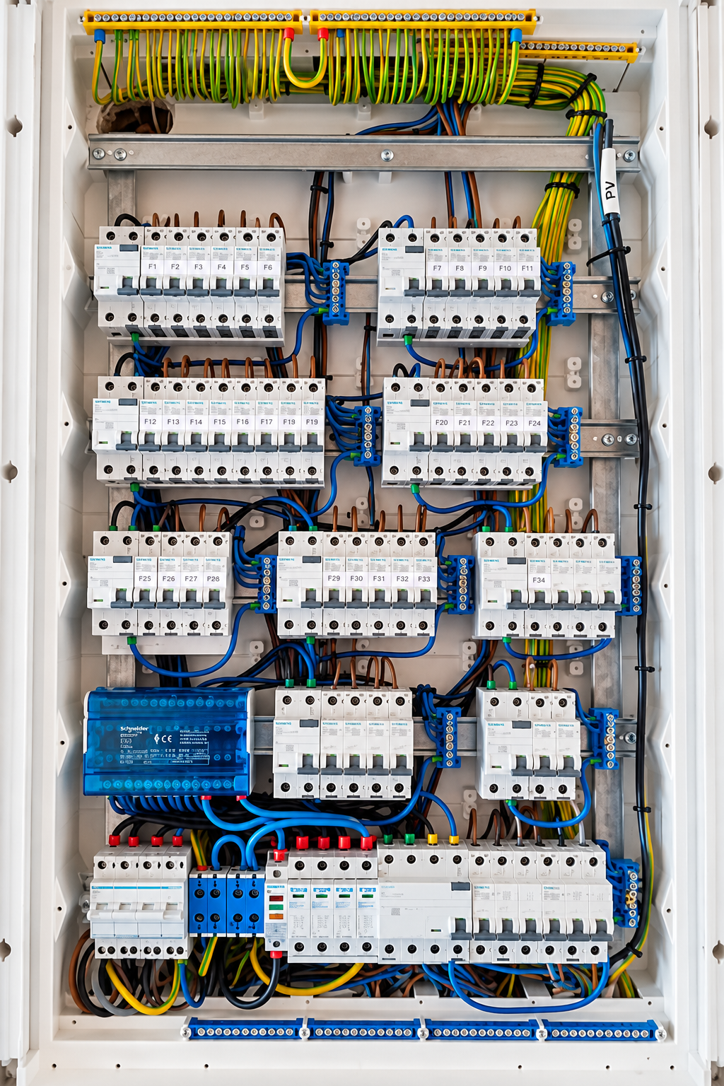 Realizacje instalacji elektrycznych Gold-Electric – rozdzielnica z uporządkowanym okablowaniem
